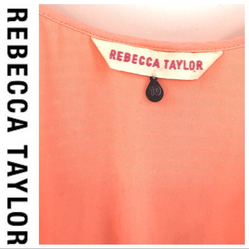 💕SALE Rebecca Taylor Silk Peach Spot Ruffle Dress - Picture 3 of 6